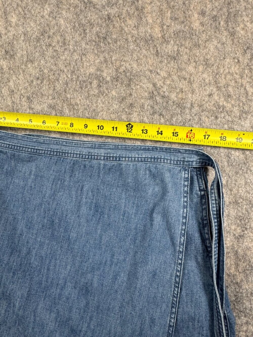 Gap 1969 Denim Wrap Skirt Sz XL Knee Length Pockets - Picture 8 of 12